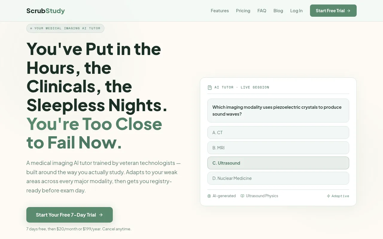Screenshot of scrubstudy.com