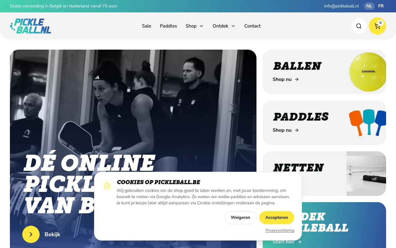 Screenshot of pickleball.be