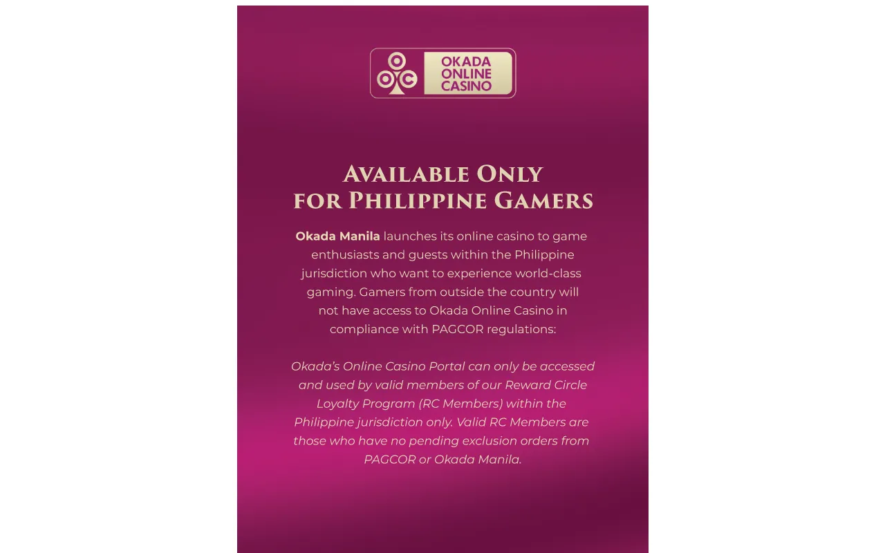 Screenshot of okadaonlinecasino.com