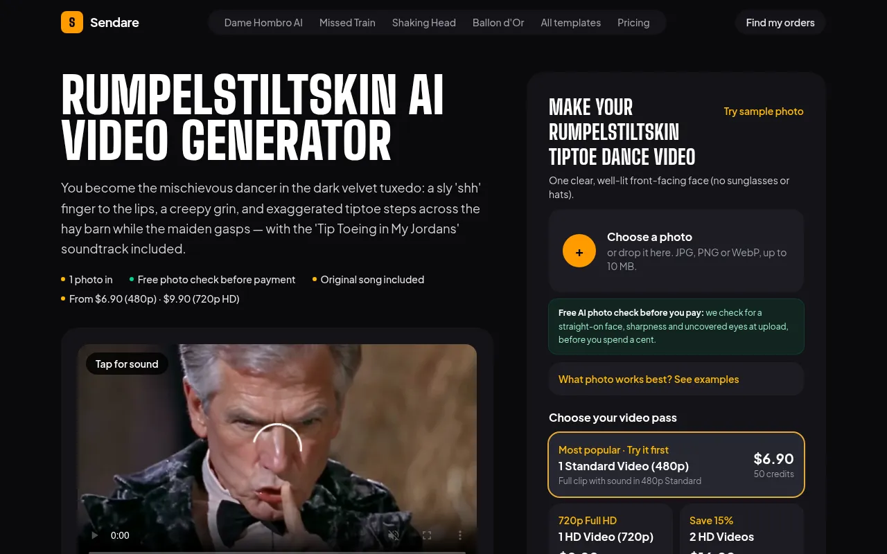 Screenshot of sendare.co