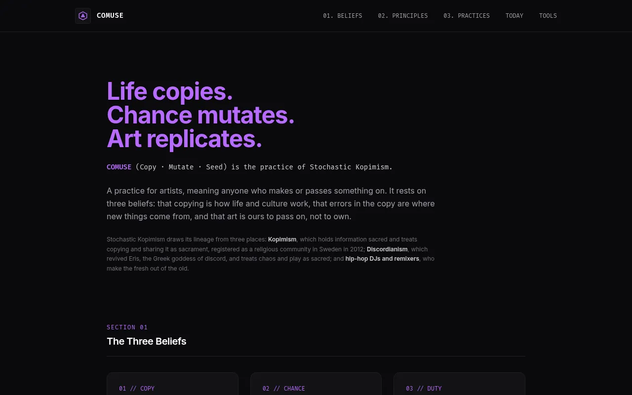 Screenshot of comuse.pages.dev