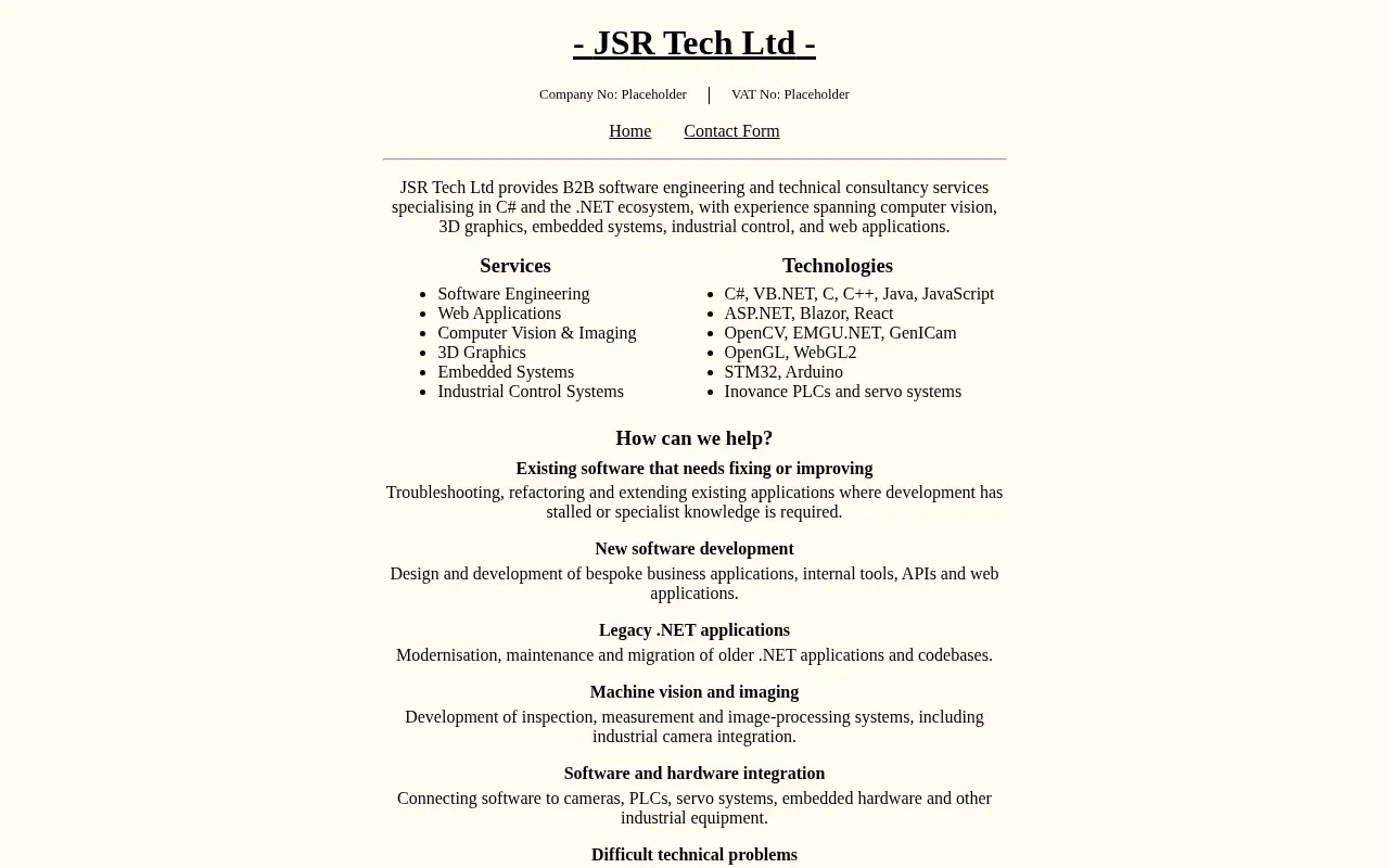 Screenshot of jsrtech.uk