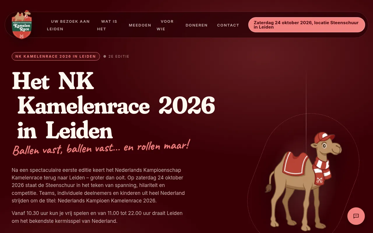 Screenshot of nkkamelenrace.nl