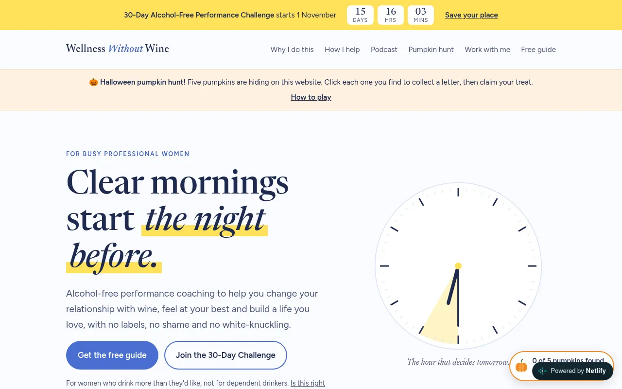 Screenshot of wellnesswithoutwine.com