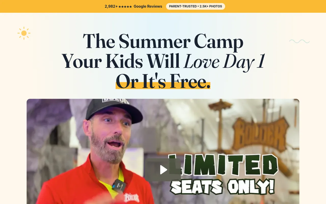 Screenshot of summer.bolderadventurepark.com