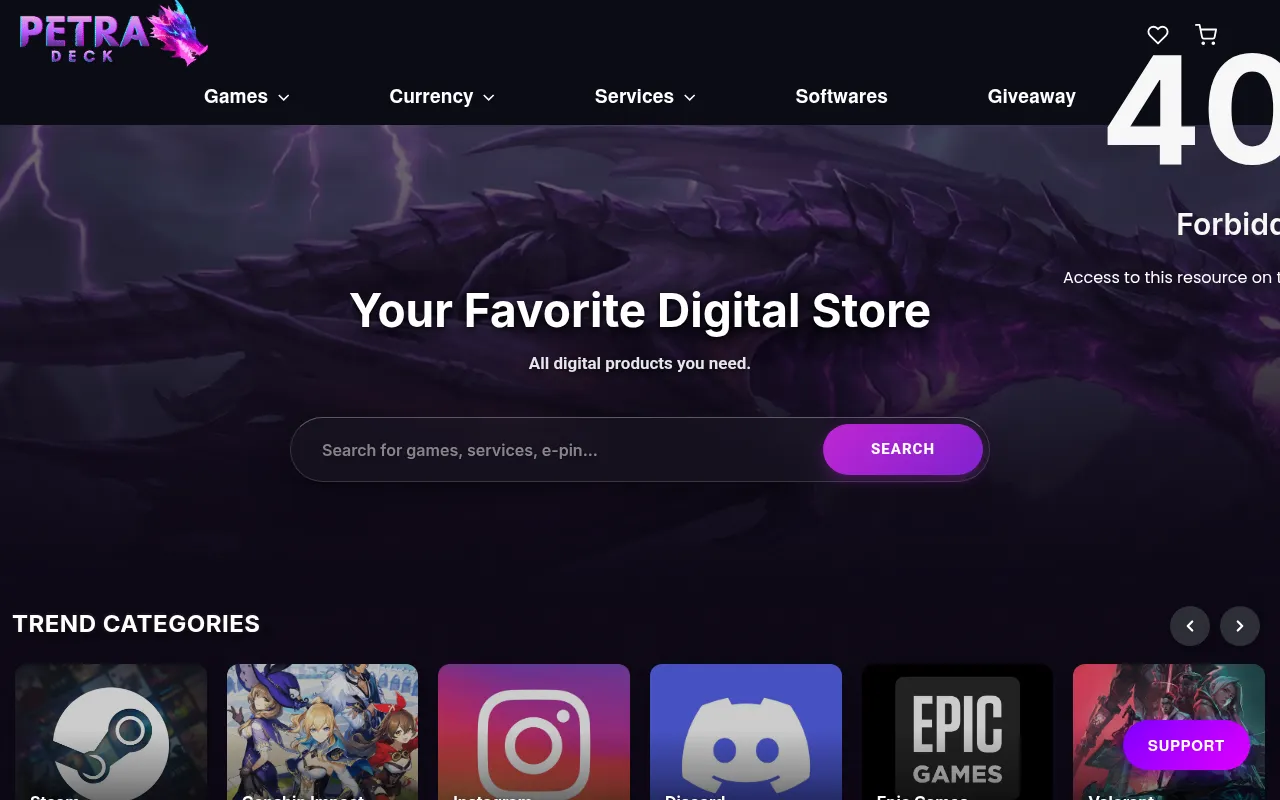 Screenshot of petradeck.com