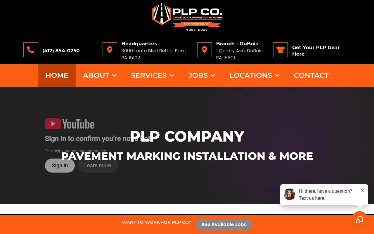 Screenshot of plpcompany.com