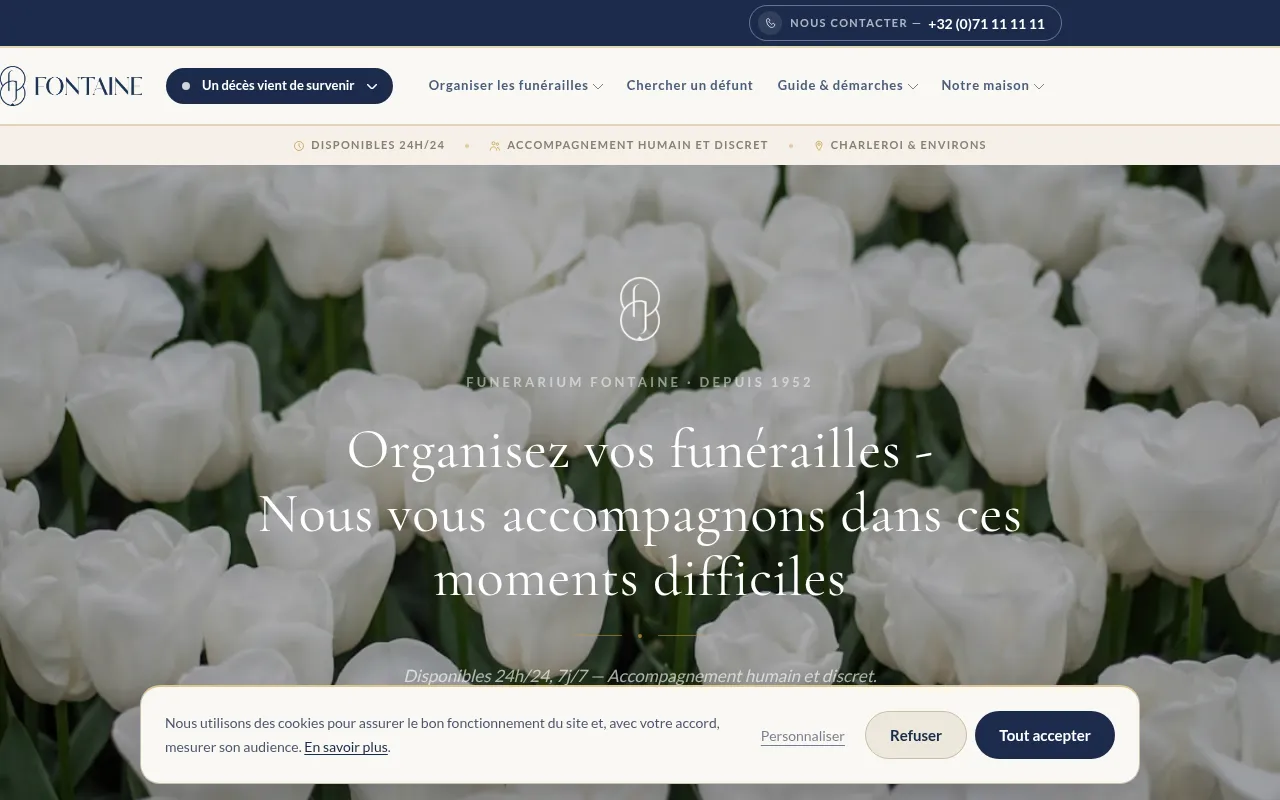 Screenshot of funerariumfontaine.be