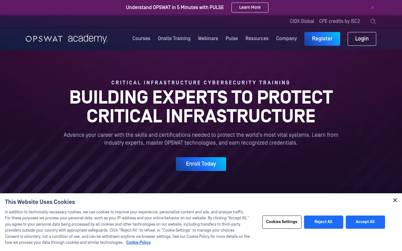 Screenshot of opswatacademy.com