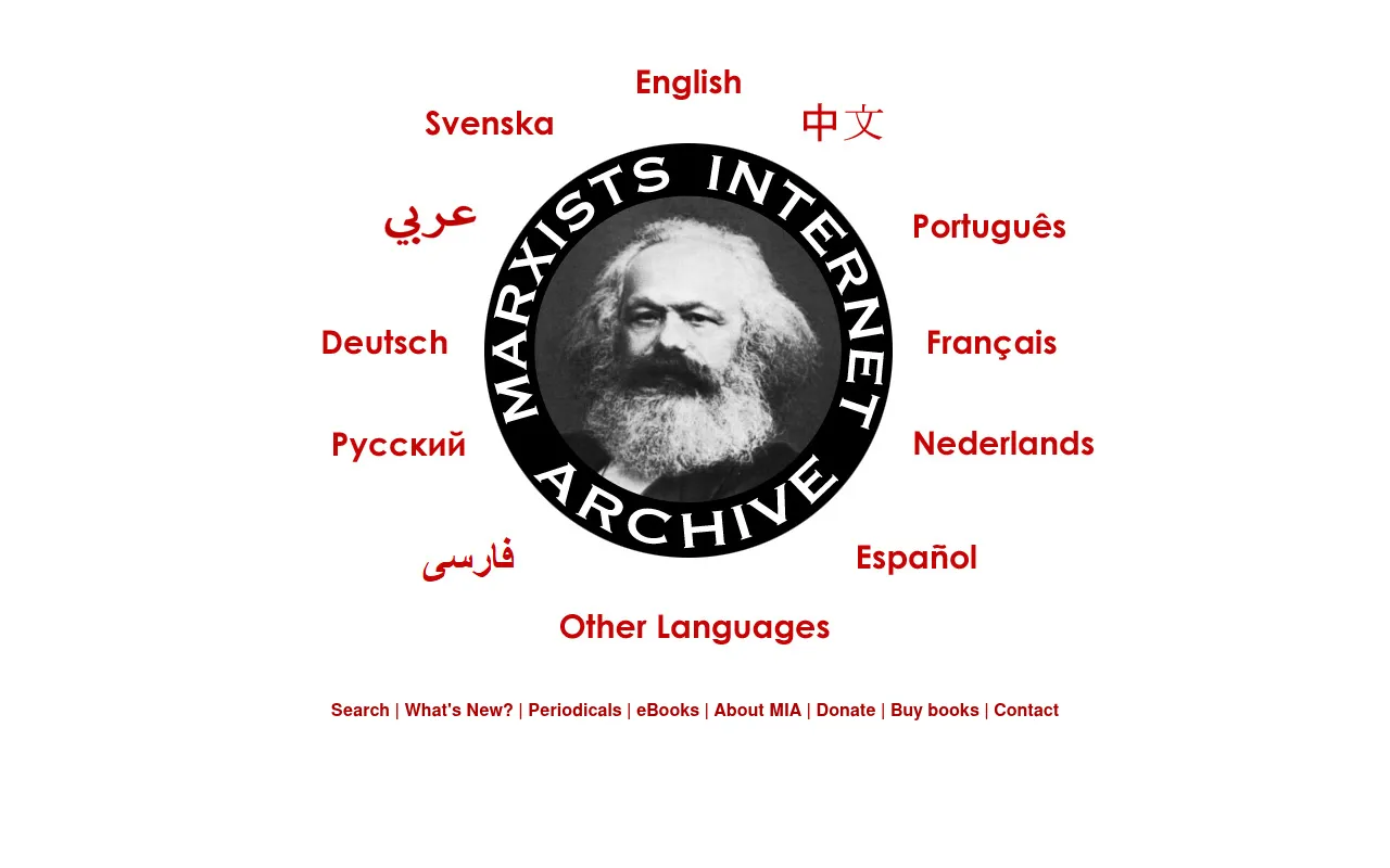 Screenshot of marxists.org