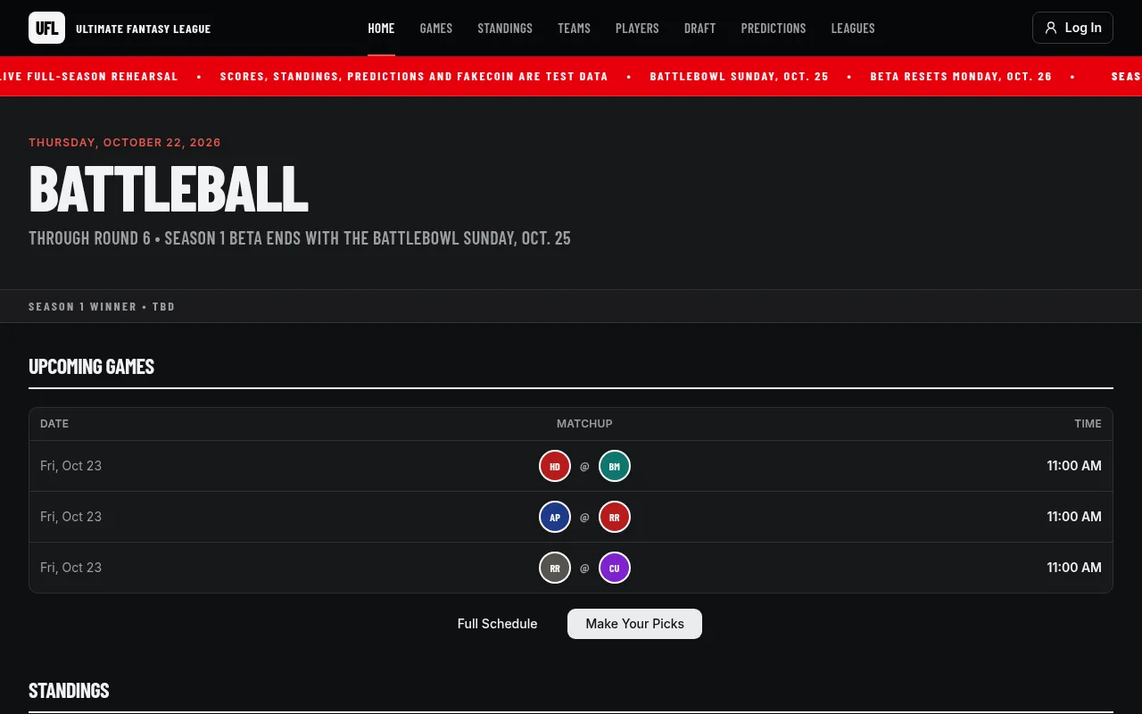 Screenshot of uflbattleball.vercel.app