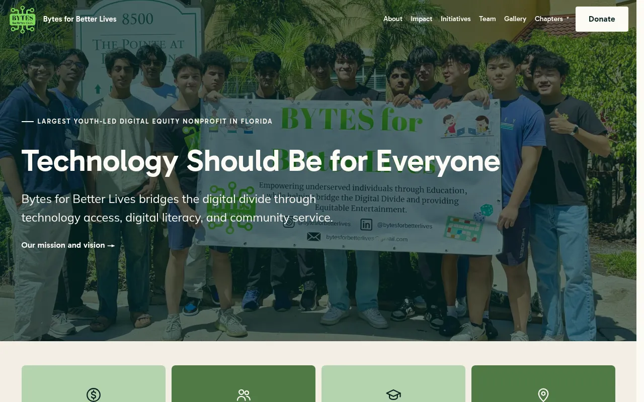 Screenshot of bytesforbetterlives.net