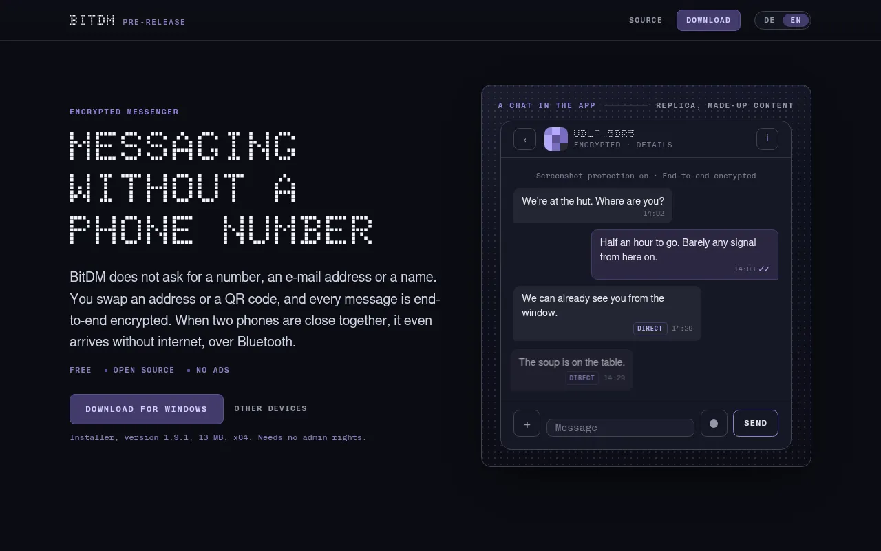 Screenshot of bitdm.net