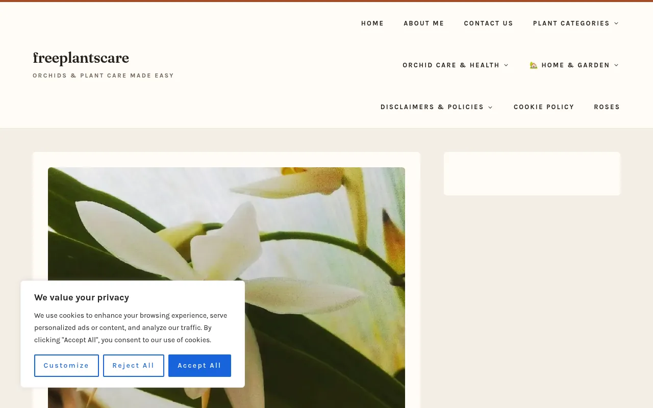 Screenshot of freeplantscare.com