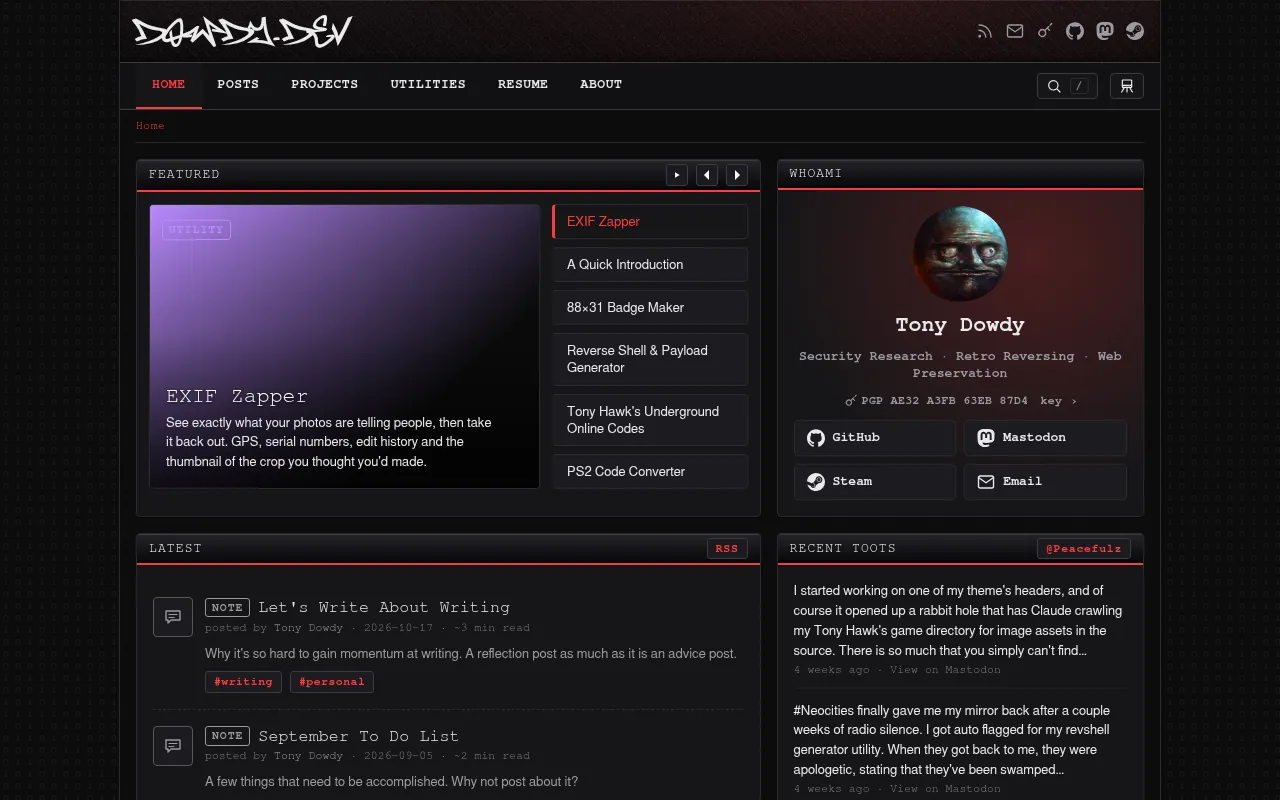 Screenshot of dowdy.neocities.org