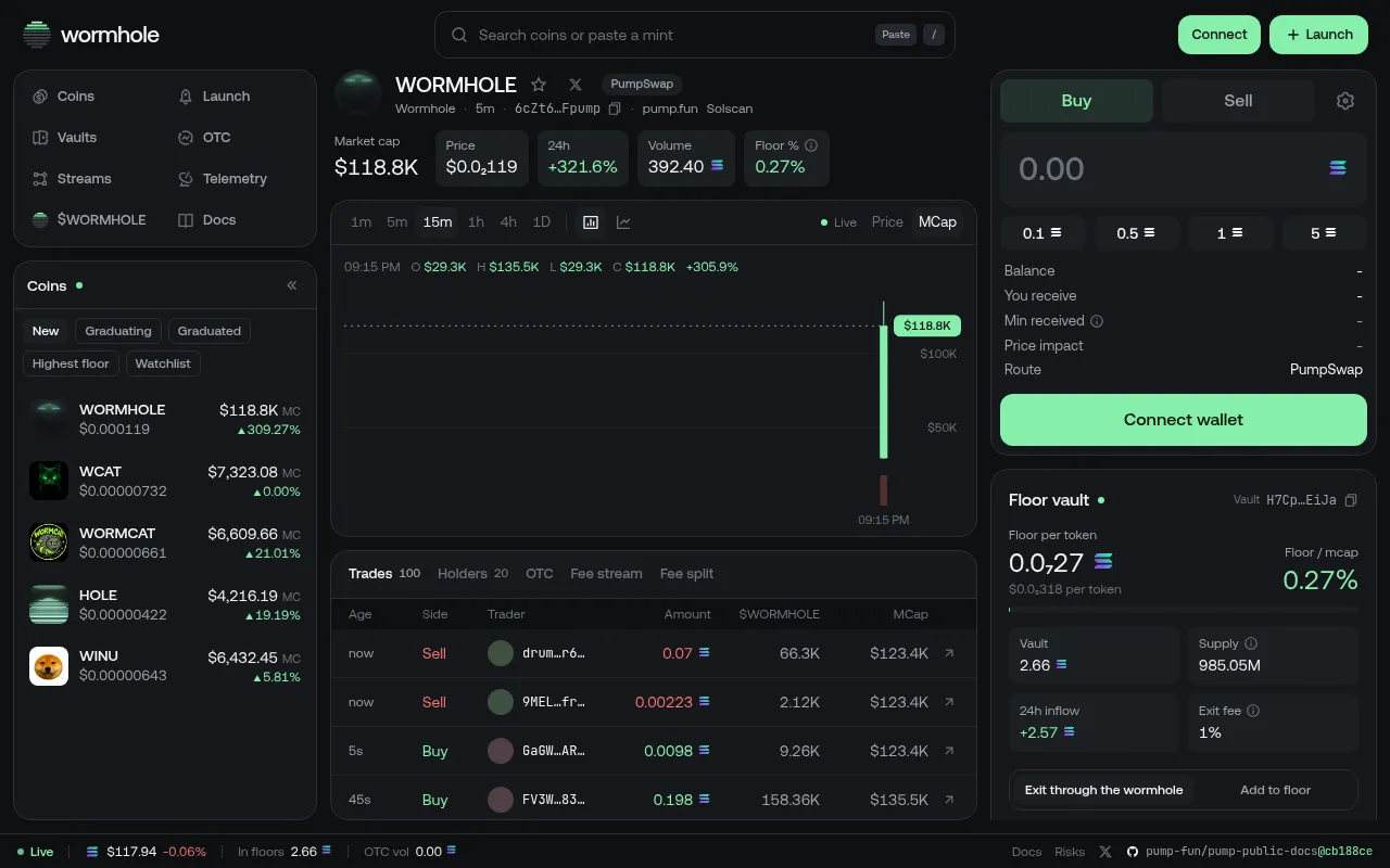 Screenshot of wormhole.markets