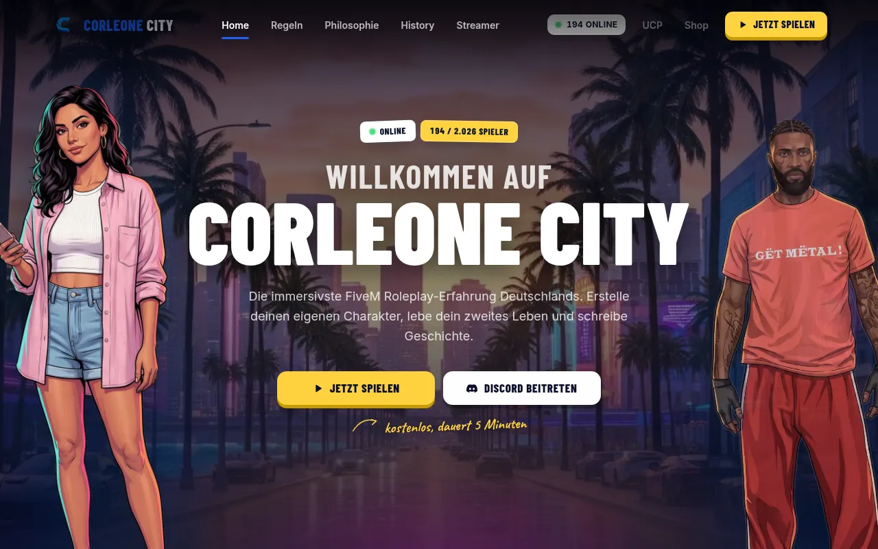 Screenshot of corleonecity.de