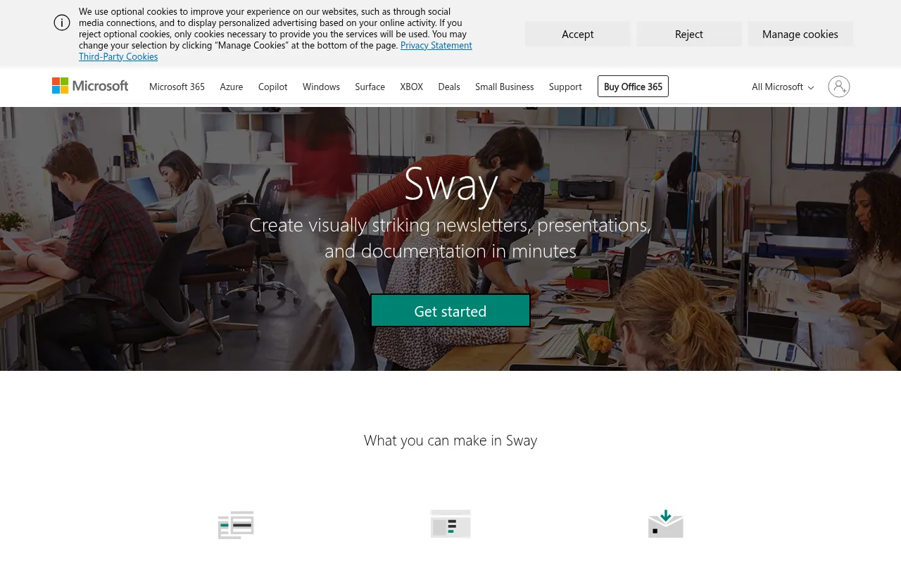 Screenshot of sway.cloud.microsoft