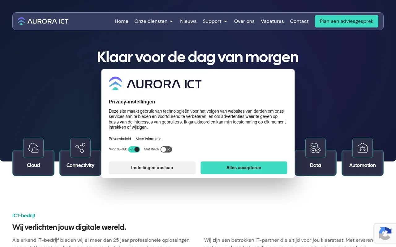 Screenshot of auroraict.nl