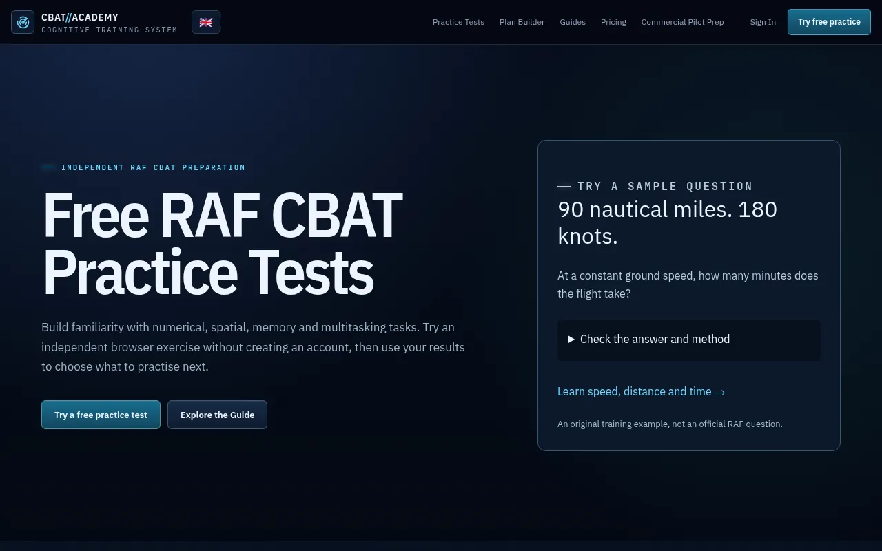 Screenshot of cbat-academy.com