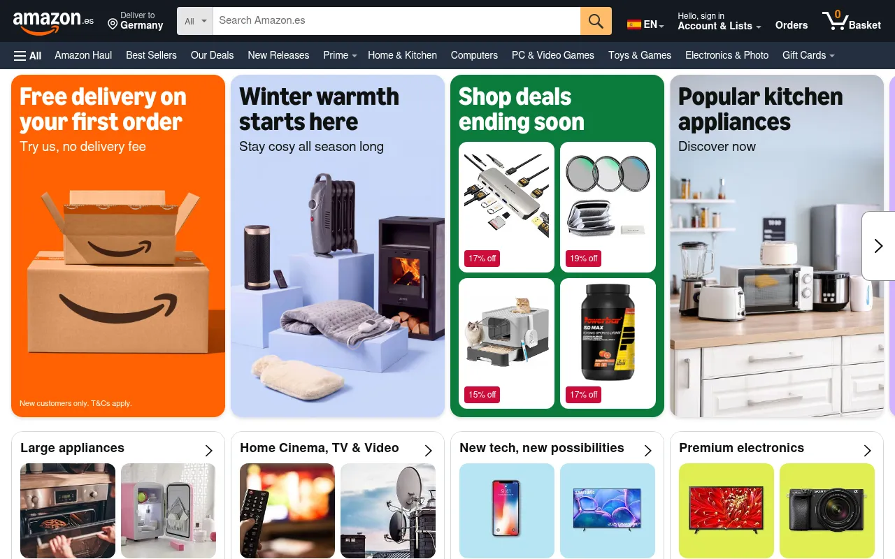 Screenshot of amazon.es
