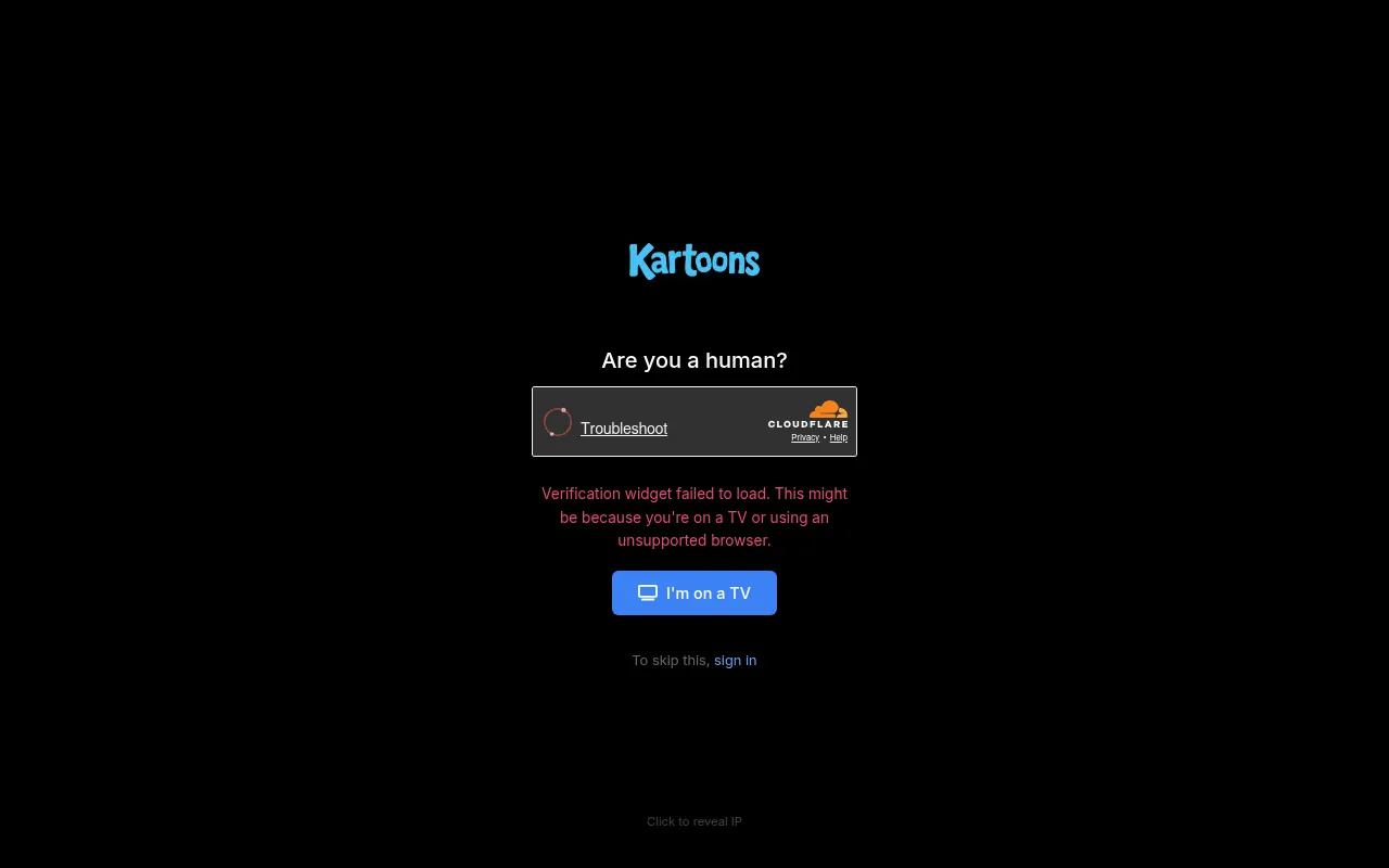 Screenshot of kartoons.to