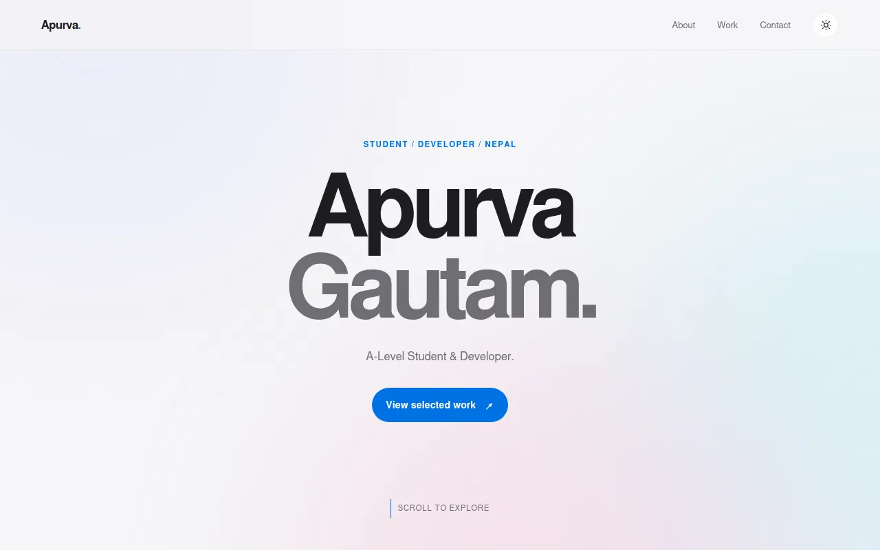 Screenshot of apurvagautam.me