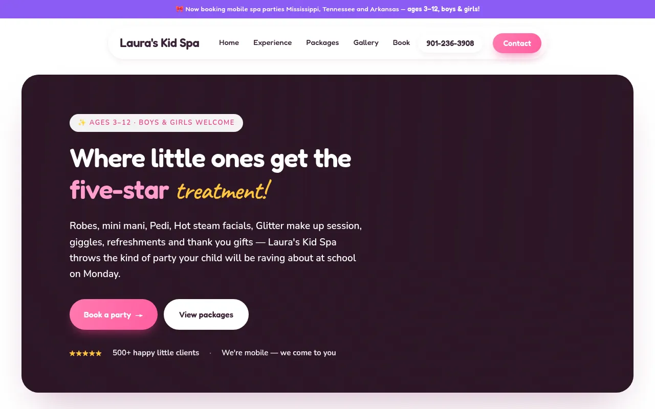 Screenshot of laurakidspa.com