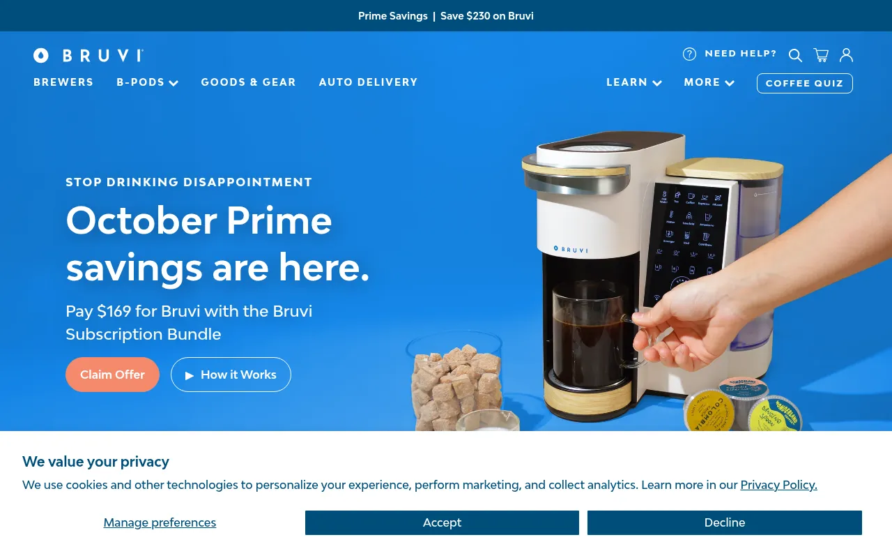Screenshot of bruvi.com