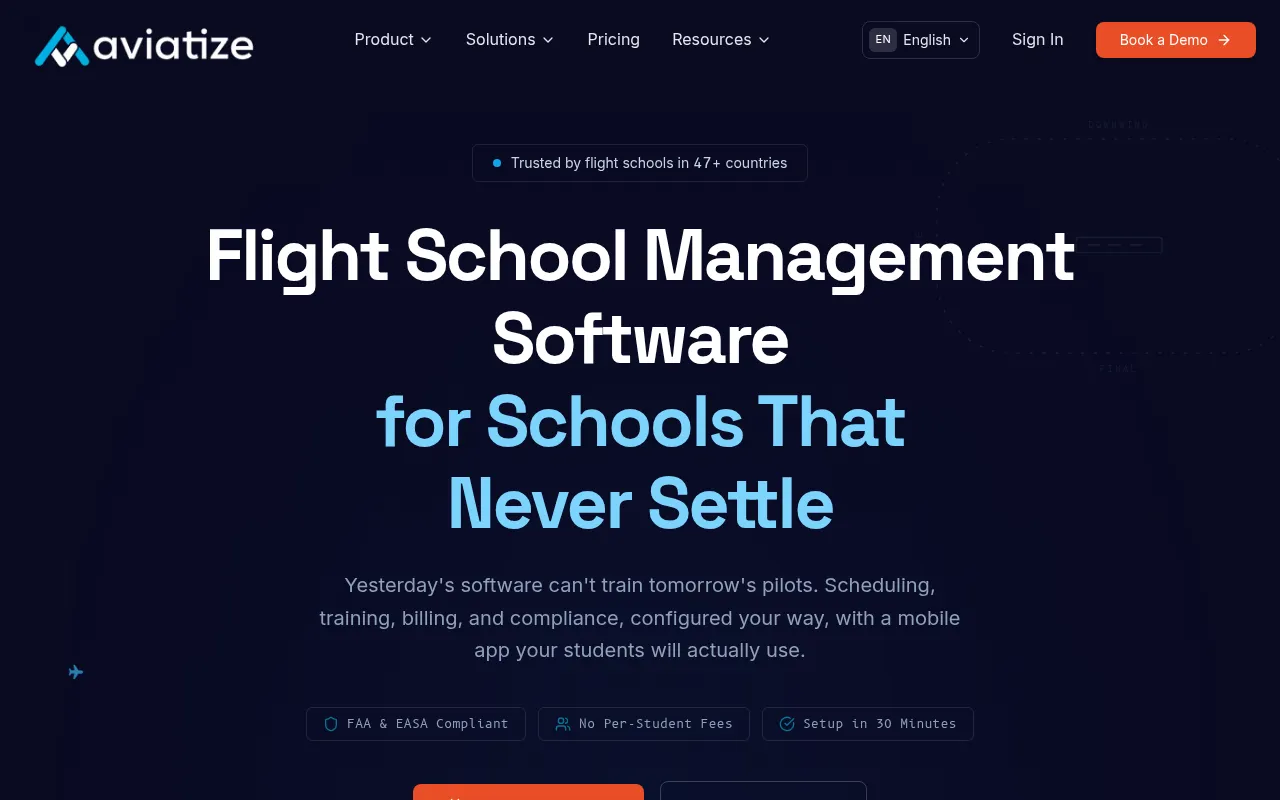 Screenshot of aviatize.com