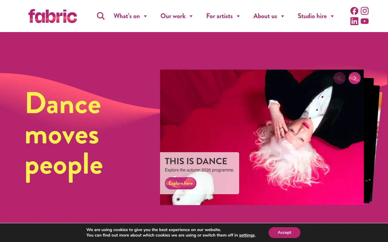 Screenshot of fabric.dance