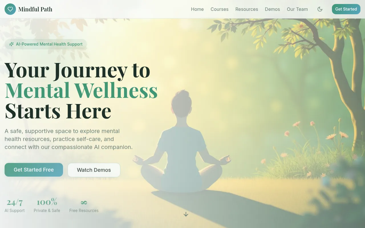 Screenshot of mindfulpath2-red.vercel.app