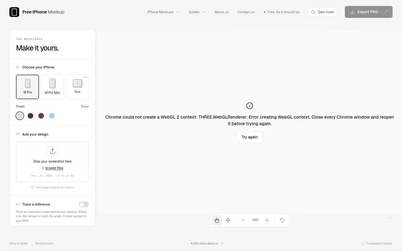 Screenshot of freeiphonemockup.com