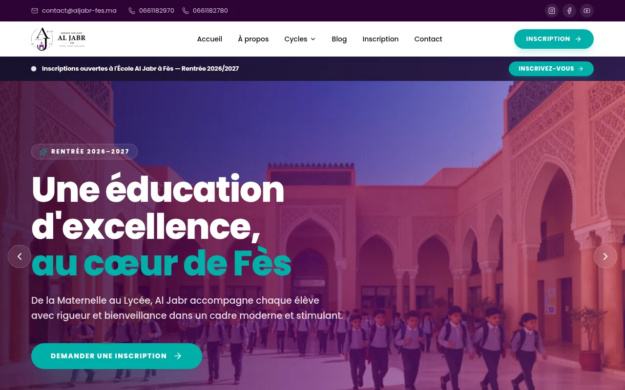Screenshot of aljabr-fes.com