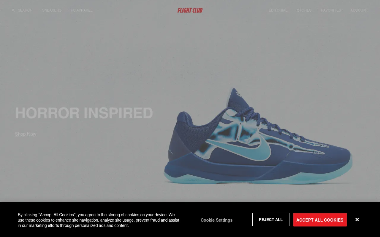 Screenshot of flightclub.com