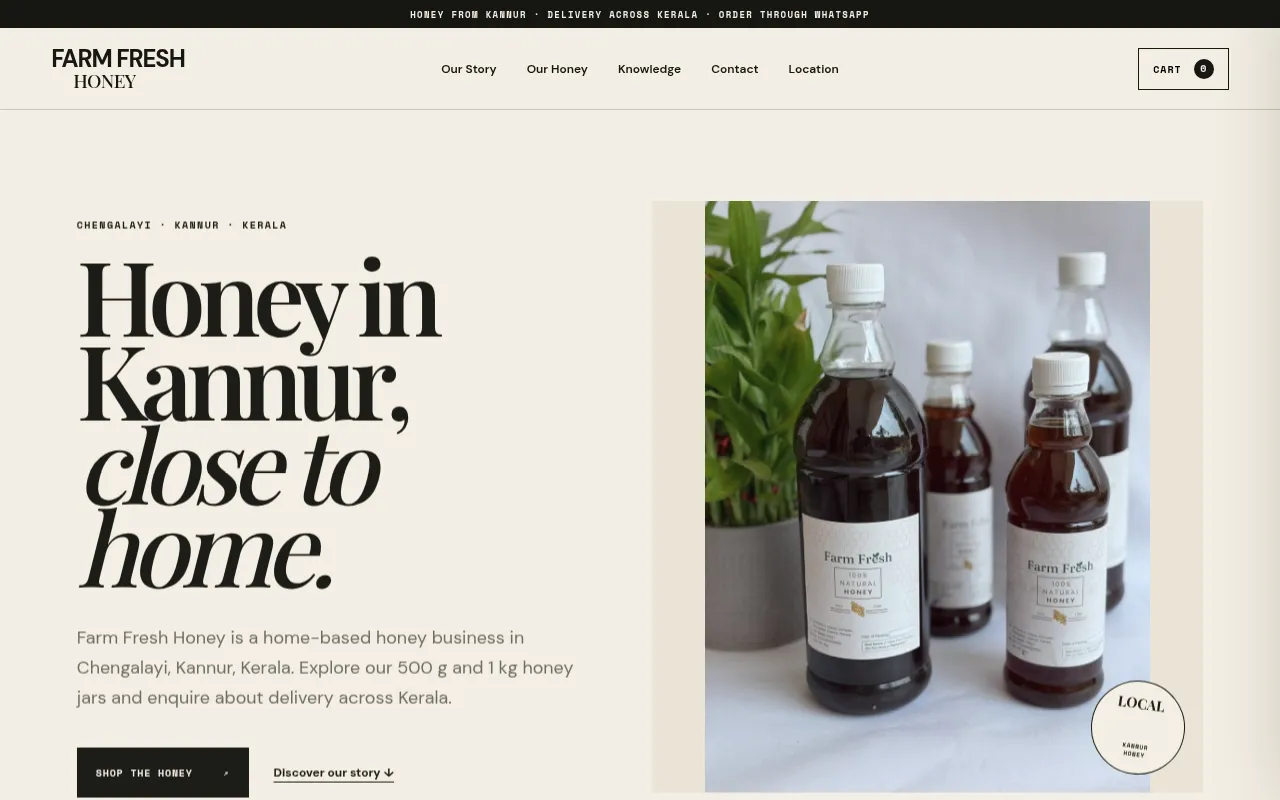 Screenshot of farmfreshhoney.szcwebsites.in