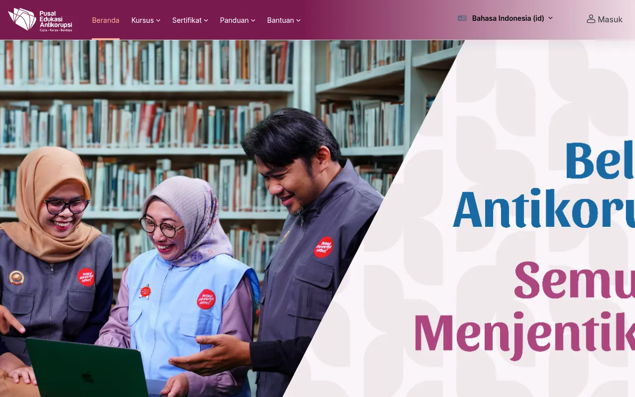 Screenshot of newlearning.kpk.go.id