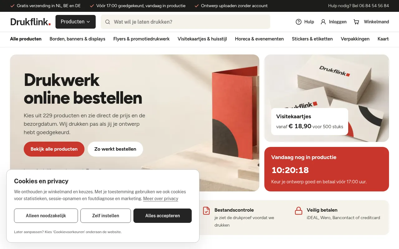 Screenshot of drukflink.nl