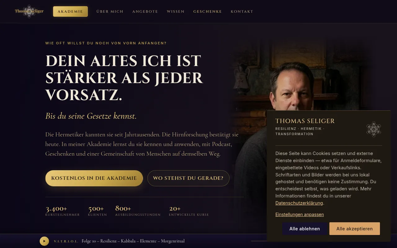 Screenshot of thomasseliger.de