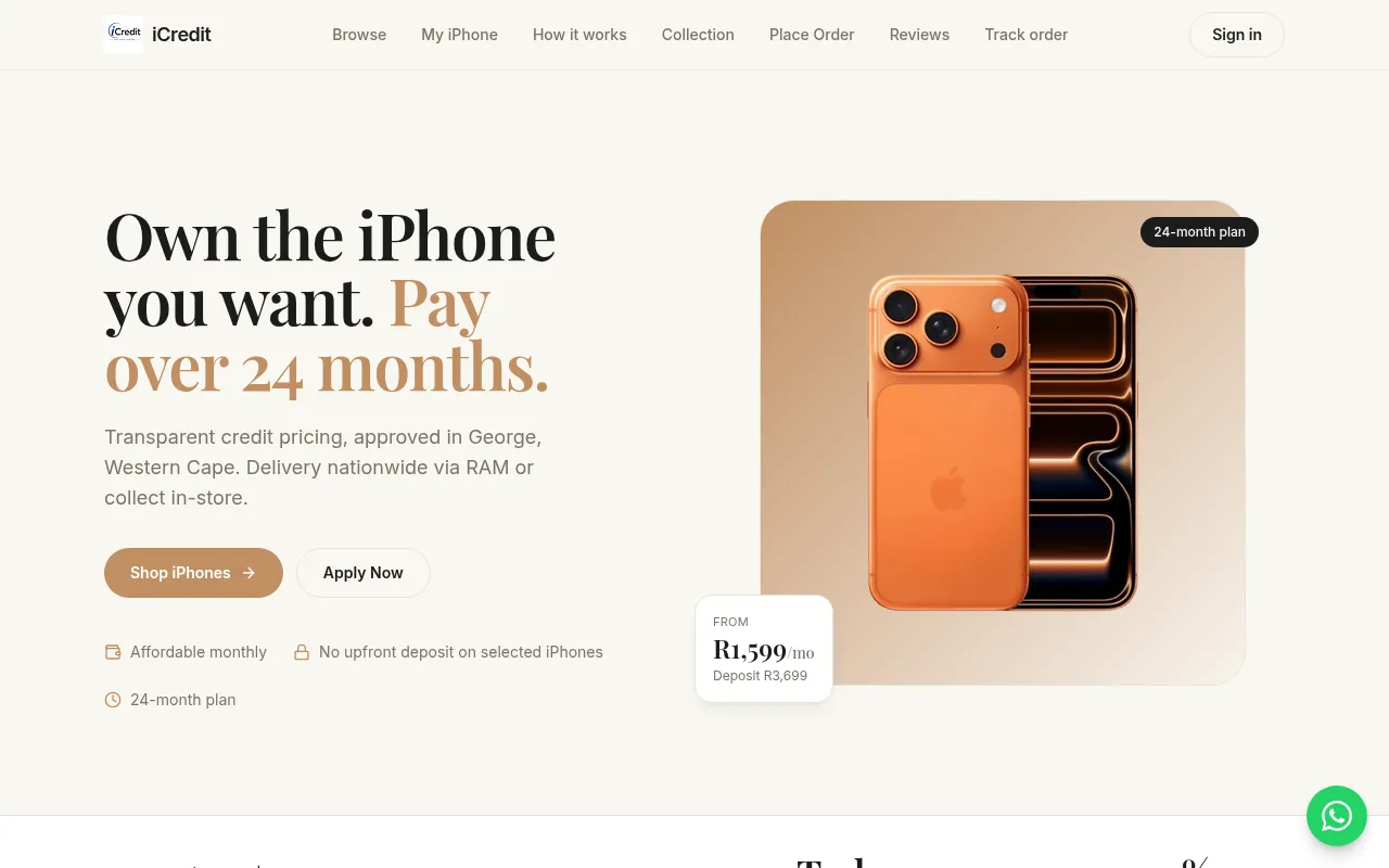 Screenshot of appcredit.co.za
