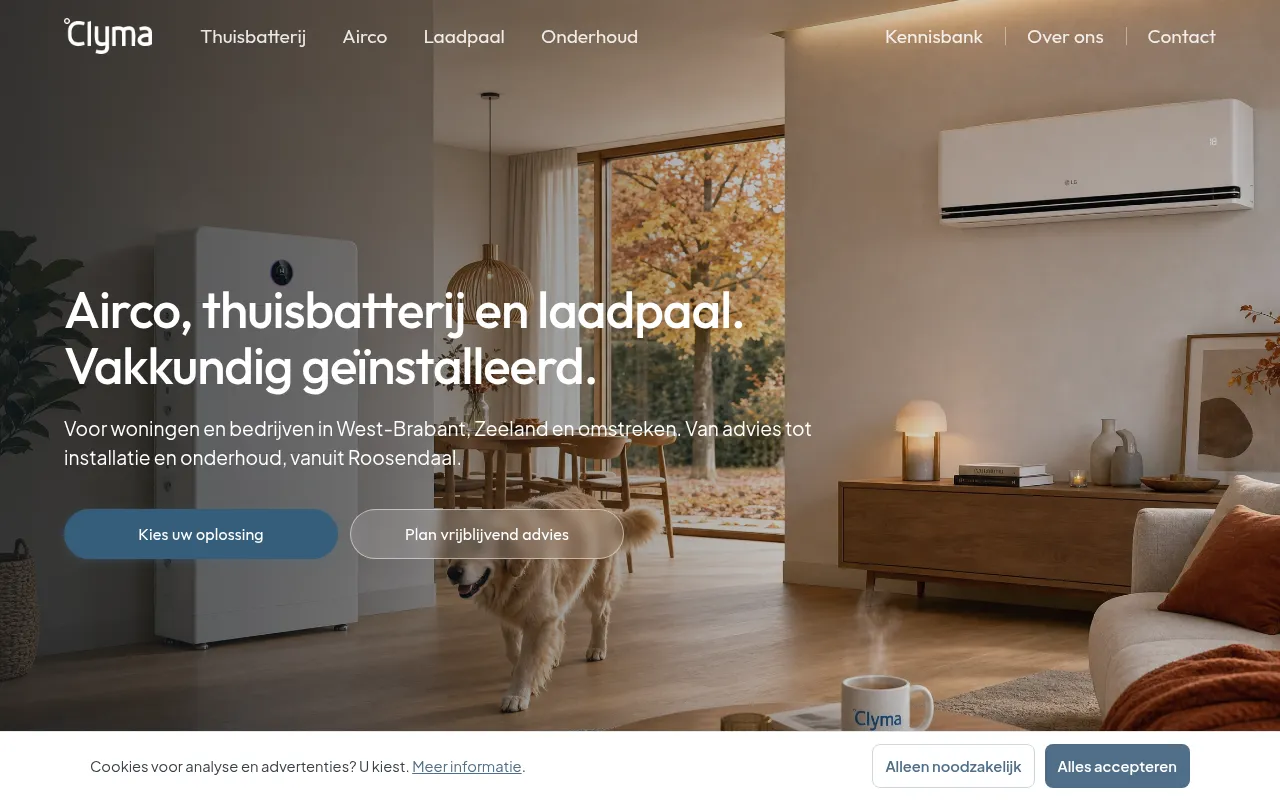 Screenshot of clyma.nl