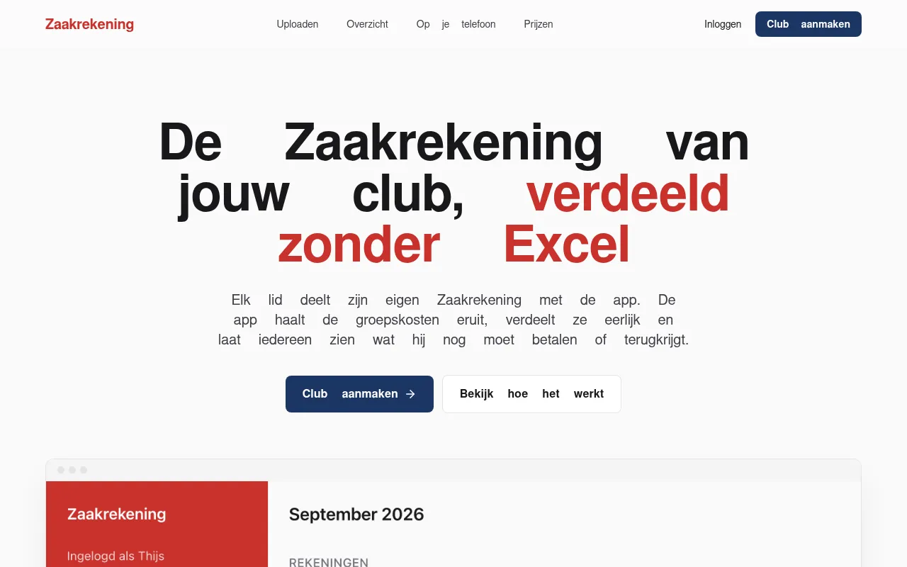 Screenshot of zaakrekening.nl