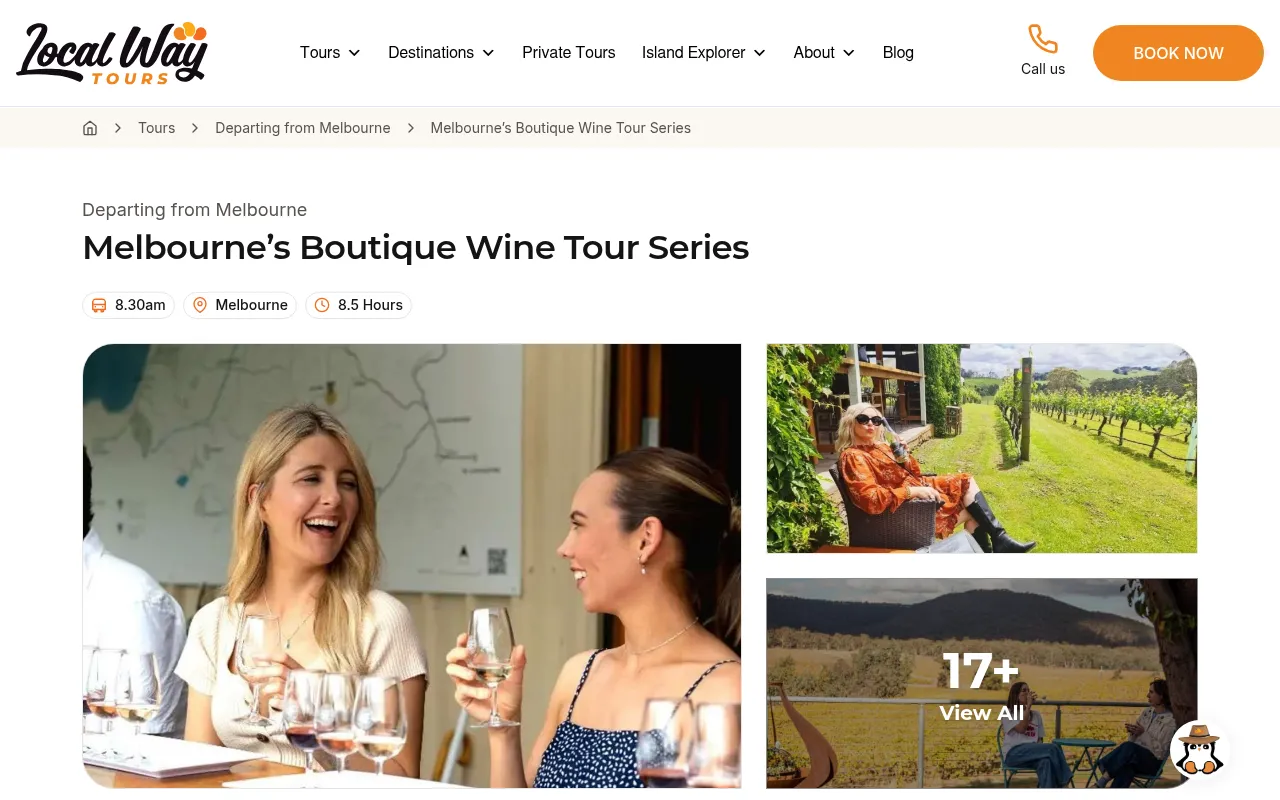 Screenshot of localwaytours.com.au