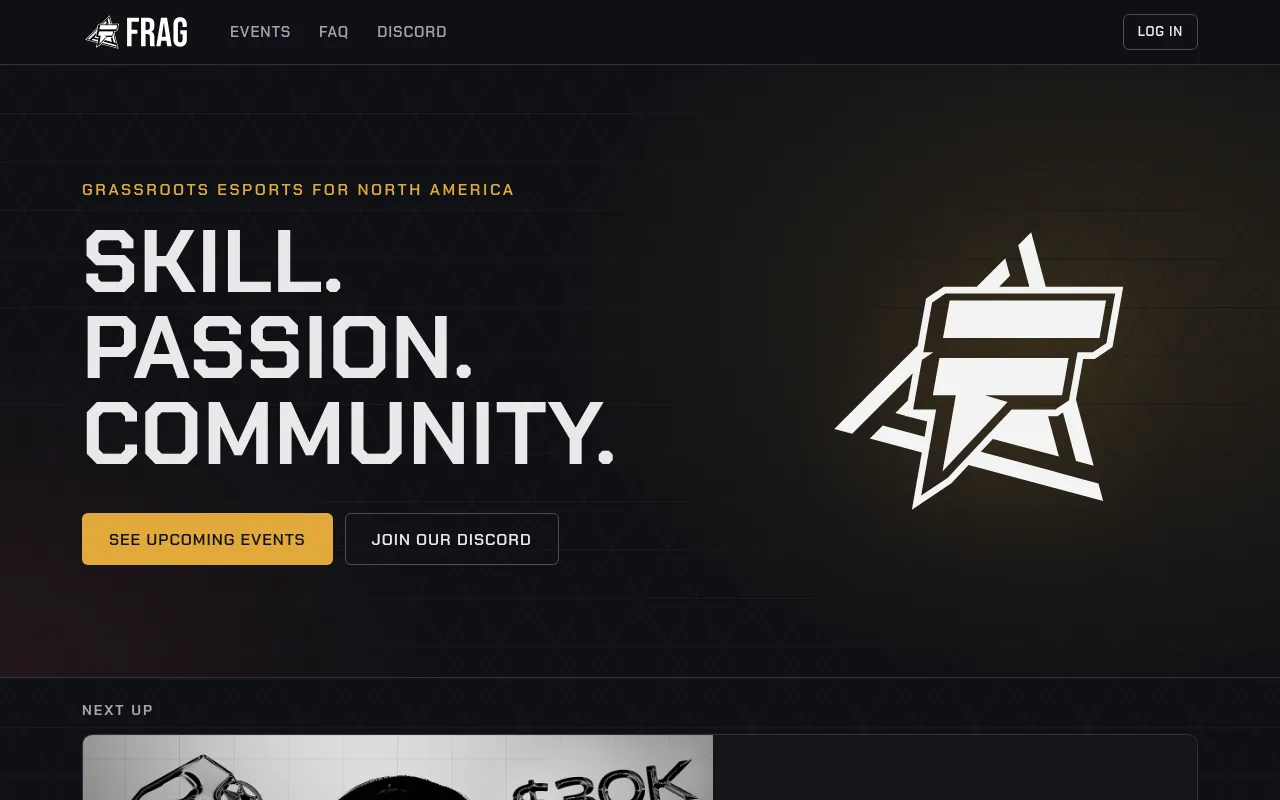 Screenshot of frag.to