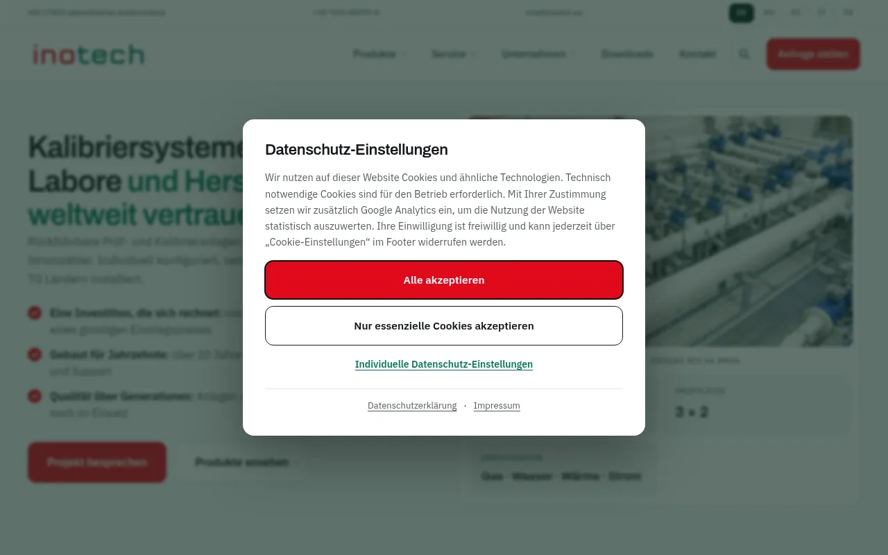 Screenshot of inotech.eu