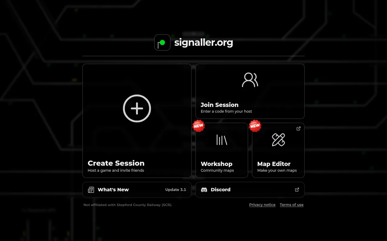 Screenshot of signaller.org
