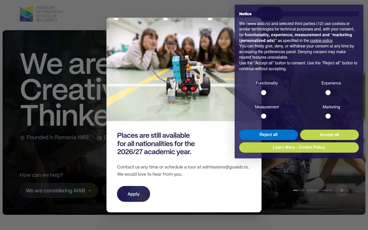 Screenshot of aisb.ro