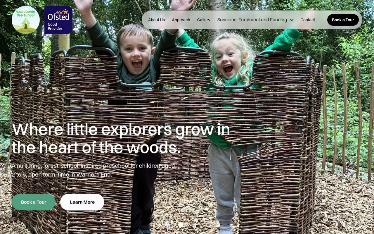 Screenshot of woodlandspreschoolhemel.com