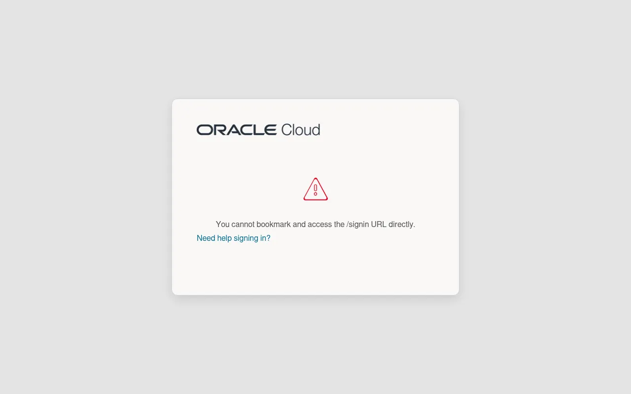Screenshot of idcs-61e88652f2b4494387a63b3498c6444c.identity.oraclecloud.com