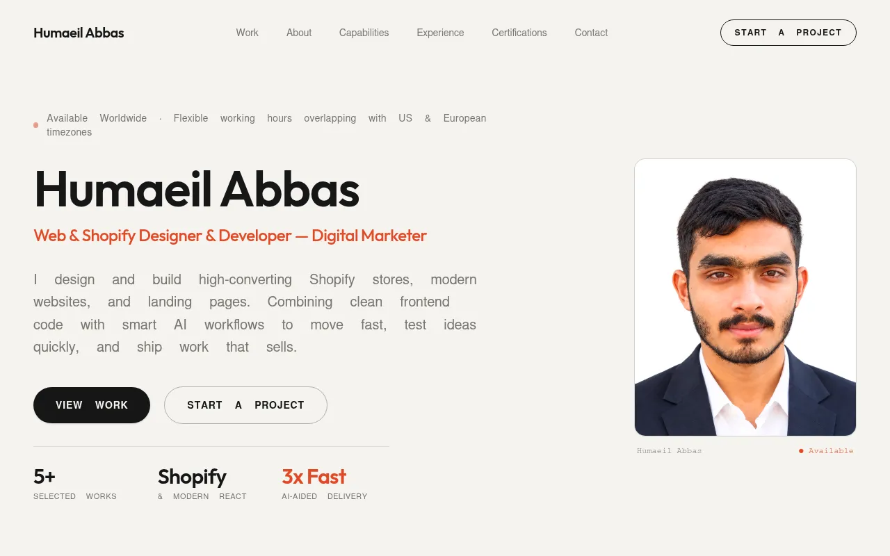 Screenshot of humaeil.vercel.app